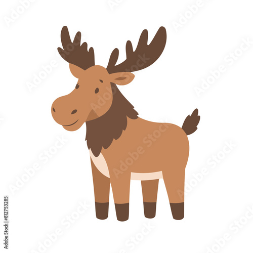 Vector illustration of a sweet Moose for youngsters' imaginative journeys