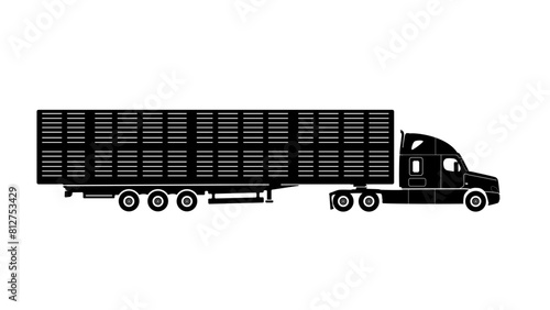 Cattle Truck, black isolated silhouette