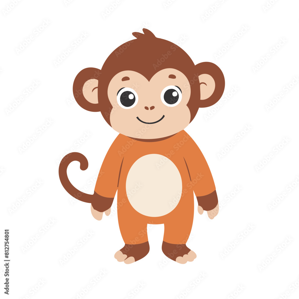 Vector illustration of a winsome Monkey for children's literature Vector illustration of a winsome Monkey for children's literature