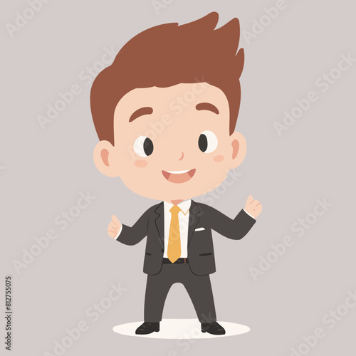 Cute vector illustration of a Businessman for youngsters' picture books