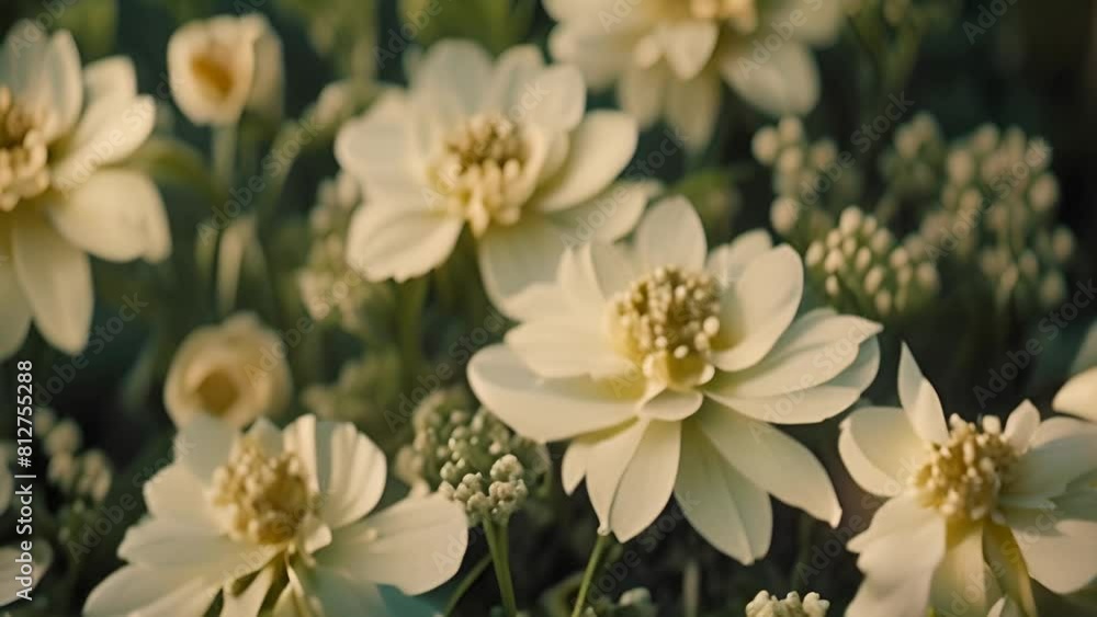 Cluster of White Flowers on Dark Background Generative AI Cluster of White Flowers on Dark Background Generative AI