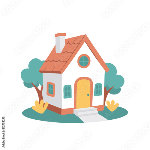 Cute House for children's bedtime stories vector illustration