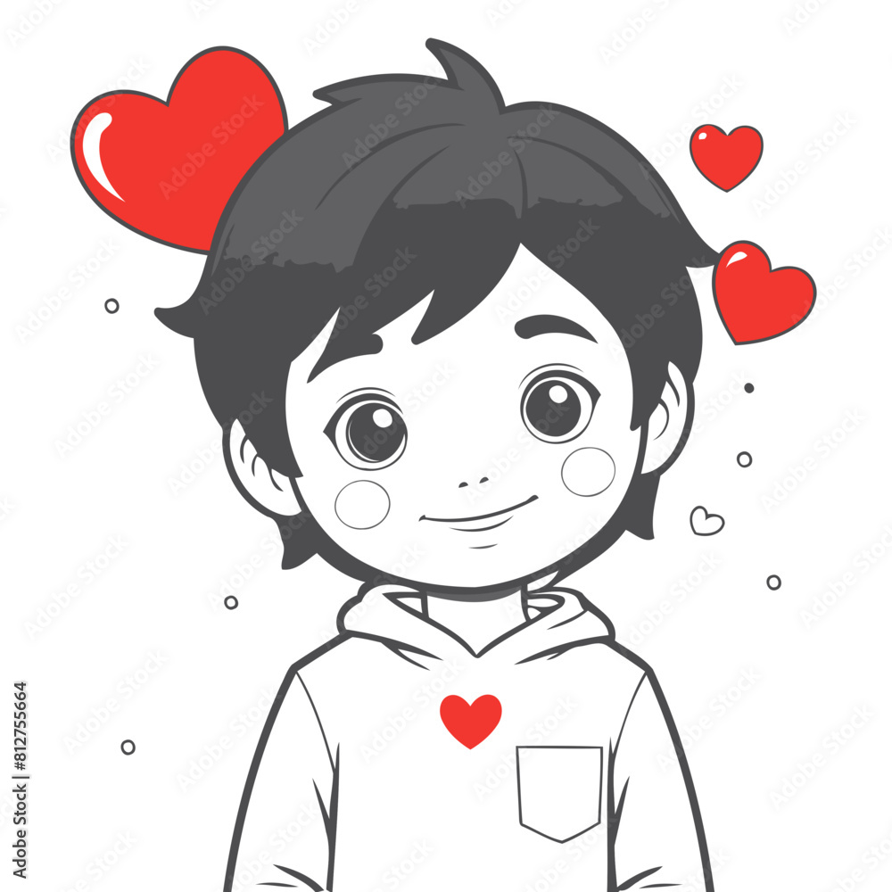 Cute vector illustration of a boy for youngsters' picture books Cute vector illustration of a boy for youngsters' picture books