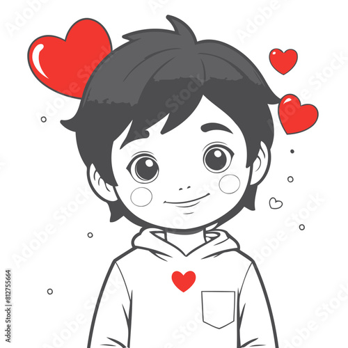 Cute vector illustration of a boy for youngsters' picture books