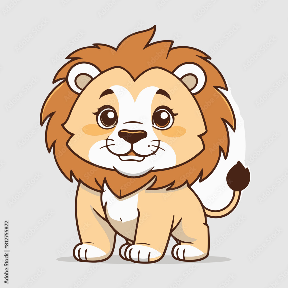 Cute Lion for children's literature vector illustration Cute Lion for children's literature vector illustration