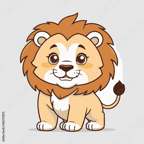 Cute Lion for children's literature vector illustration