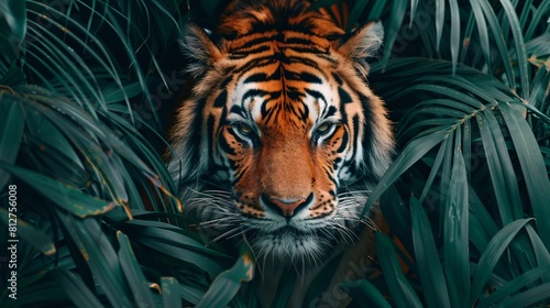 A tiger in dense foliage
