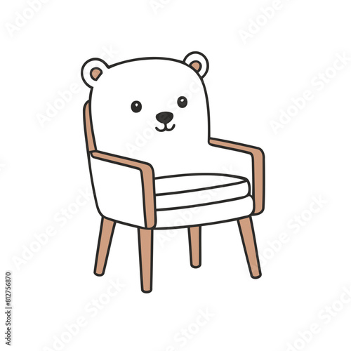 Cute vector illustration of a BearChair for youngsters' imaginative stories