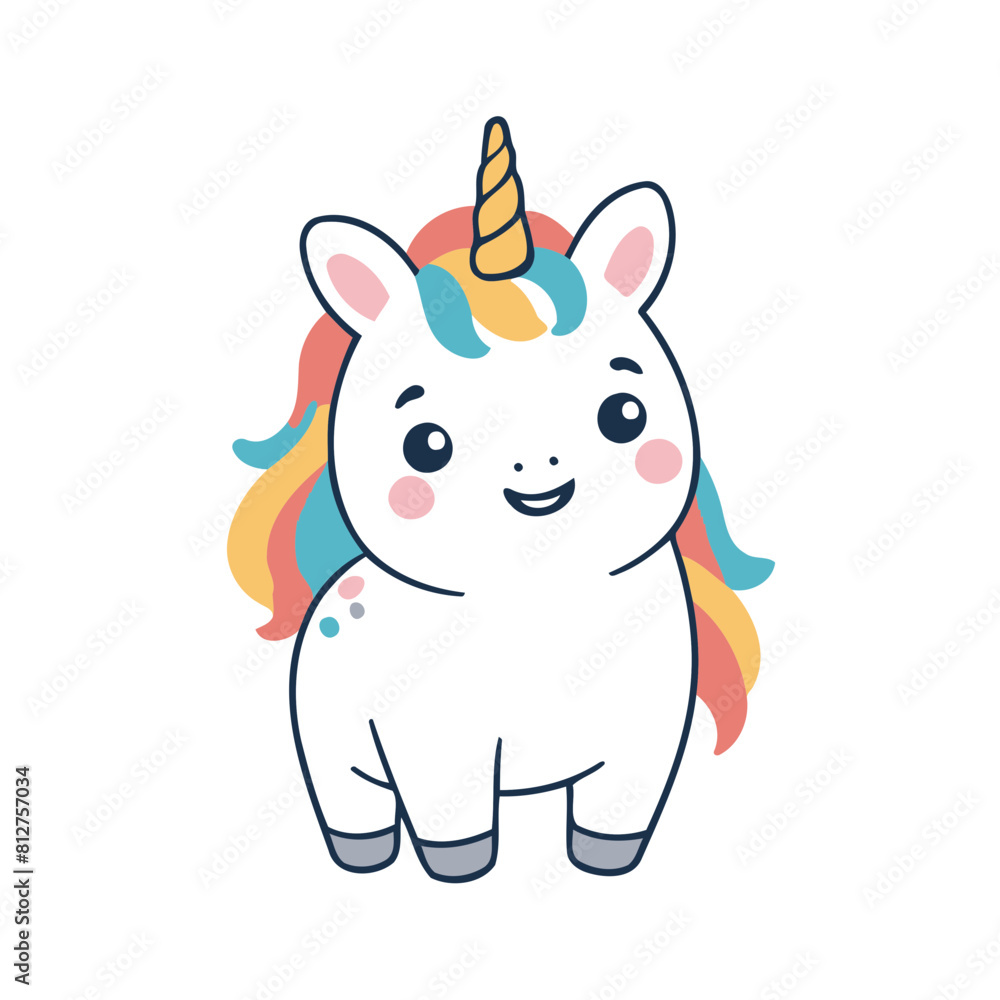 Vector illustration of a cute Unicorn for kids story book Vector illustration of a cute Unicorn for kids story book