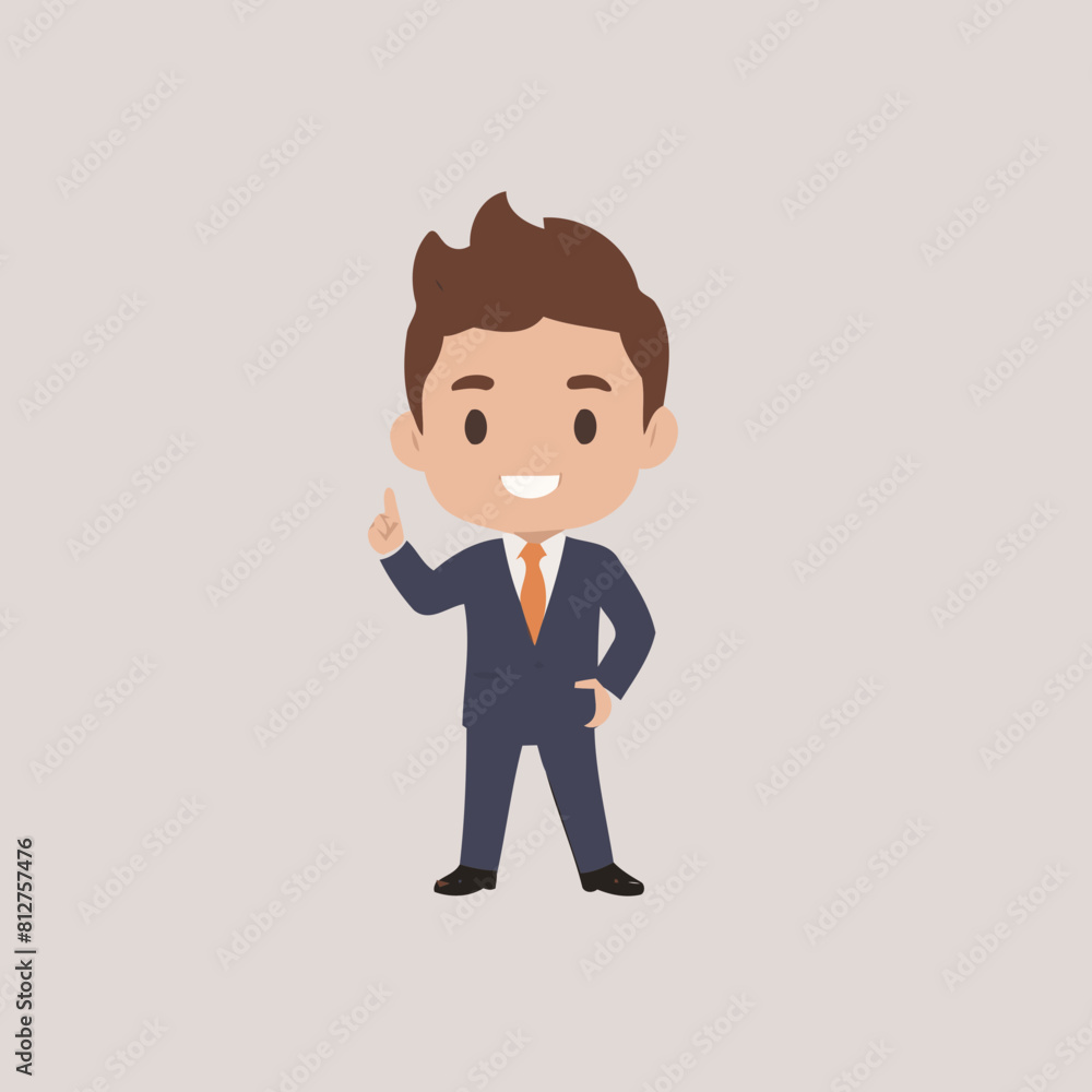 Cute vector illustration of a Businessman for kids' reading time Cute vector illustration of a Businessman for kids' reading time