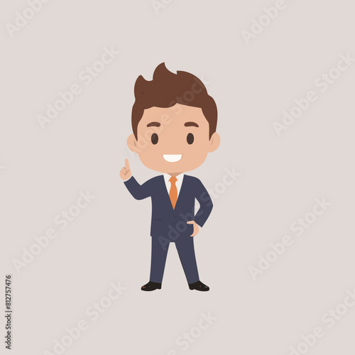 Cute vector illustration of a Businessman for kids' reading time