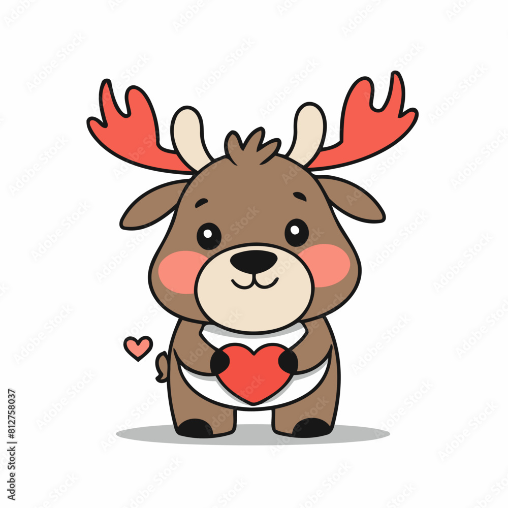 Cute Moose for toddlers story books vector illustration Cute Moose for toddlers story books vector illustration