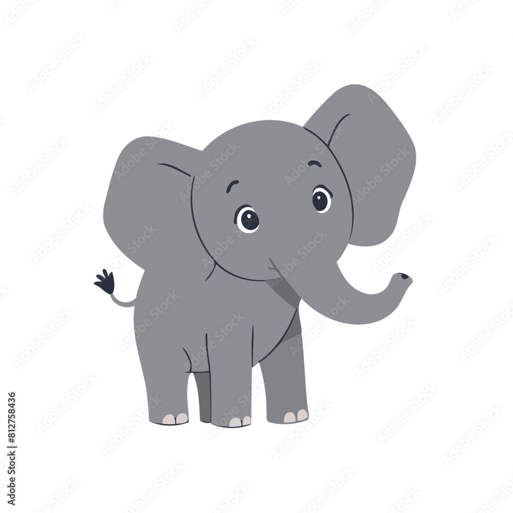 Cute vector illustration of a Elephant for youngsters' picture books Cute vector illustration of a Elephant for youngsters' picture books