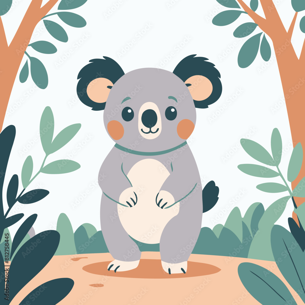 Vector illustration of a cute Koala for toddlers Vector illustration of a cute Koala for toddlers