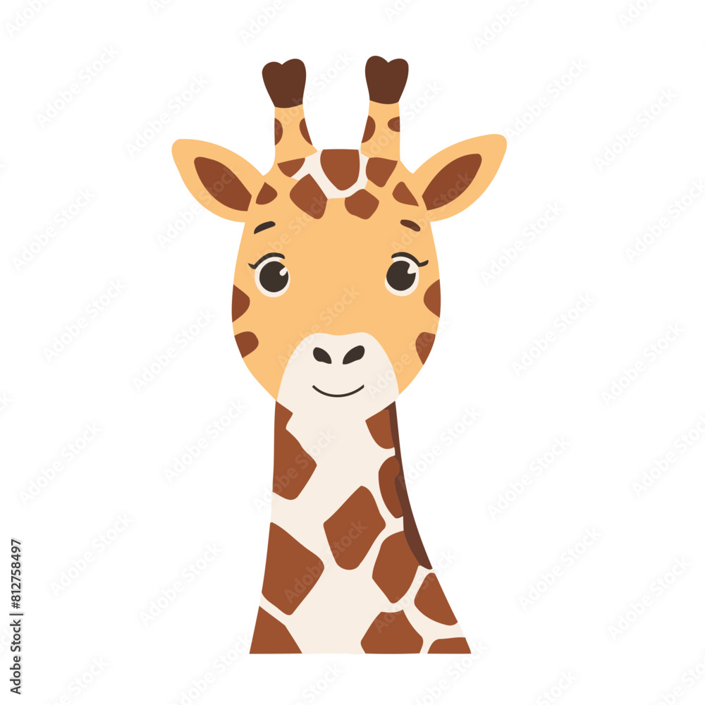 Obraz premium Vector illustration of a cute Giraffe for toddlers story books