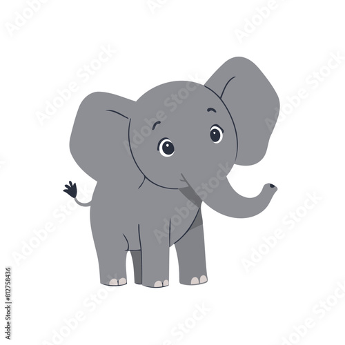 Cute vector illustration of a Elephant for youngsters' picture books