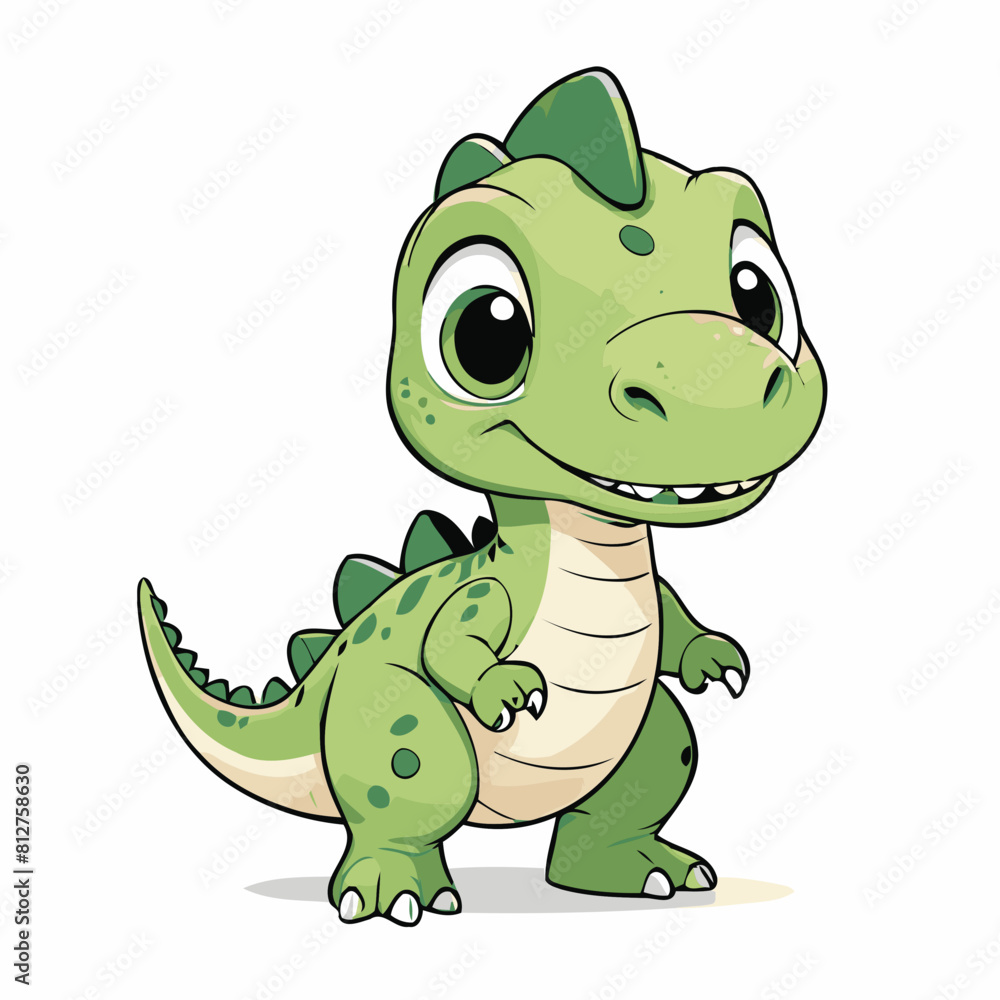 Fototapeta premium Cute Dino for toddlers' learning books vector illustration