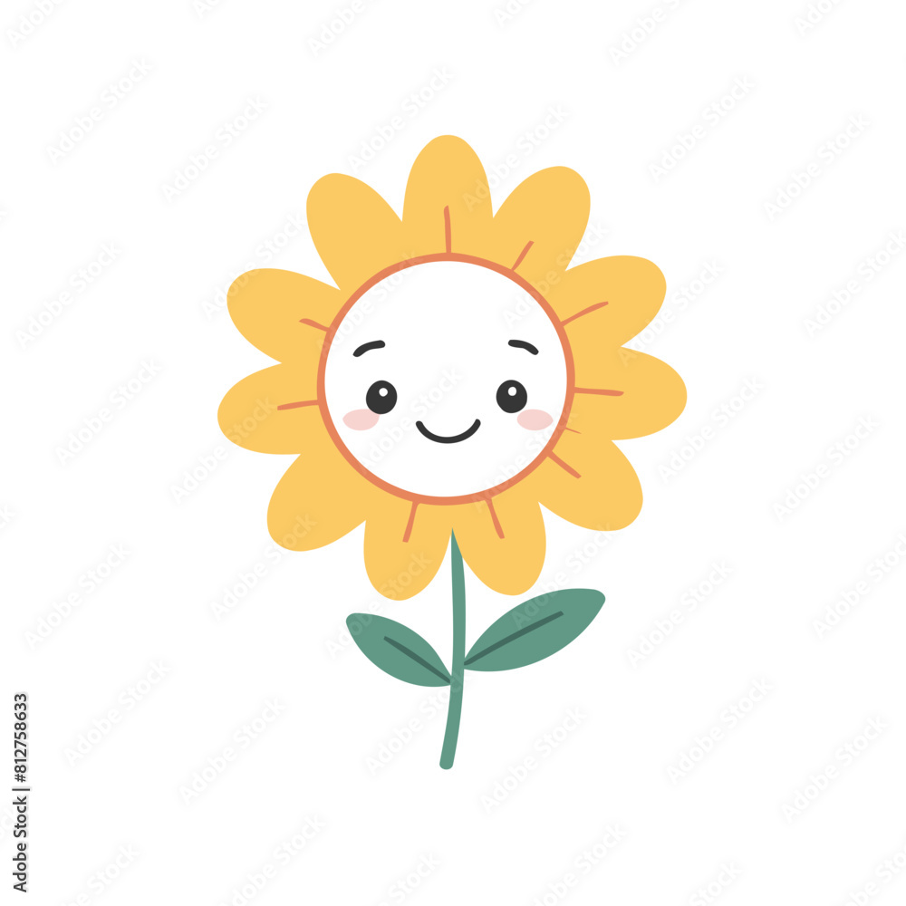 Cute vector illustration of a Flower for youngsters' imaginative stories Cute vector illustration of a Flower for youngsters' imaginative stories