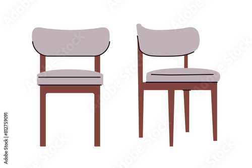 Comfortable stylish modern armchair, chair. Furniture for home, interior, apartment. Armchair for living room, modern. Flat vector illustration isolated © Анна Безрукова