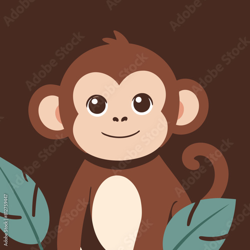 Vector illustration of a sweet Monkey for youngsters' imaginative journeys