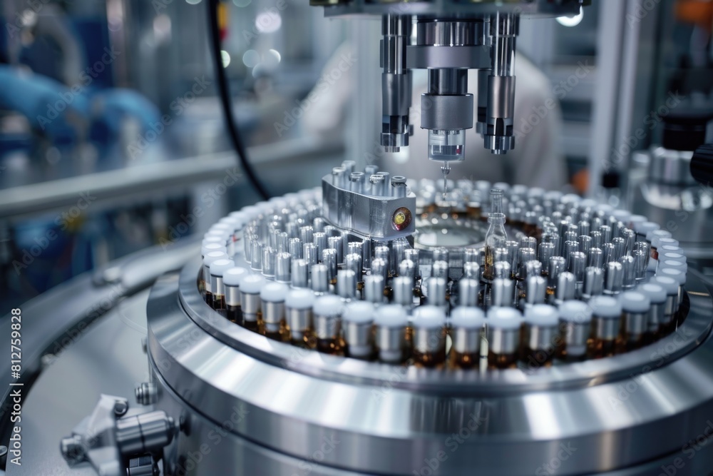 A machine with bottles on it, suitable for industrial themes A machine with bottles on it, suitable for industrial themes