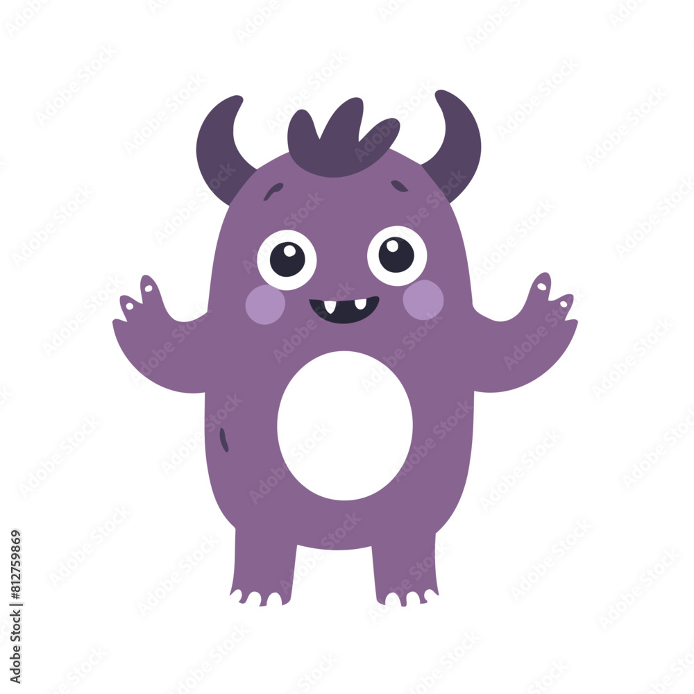 Vector illustration of a delightful Monster for early readers' enjoyment Vector illustration of a delightful Monster for early readers' enjoyment