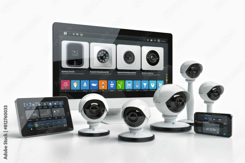 Fototapeta premium CCTV operations in hazardous environments respond to security needs with video monitoring, ensuring guarded equipment connectivity.