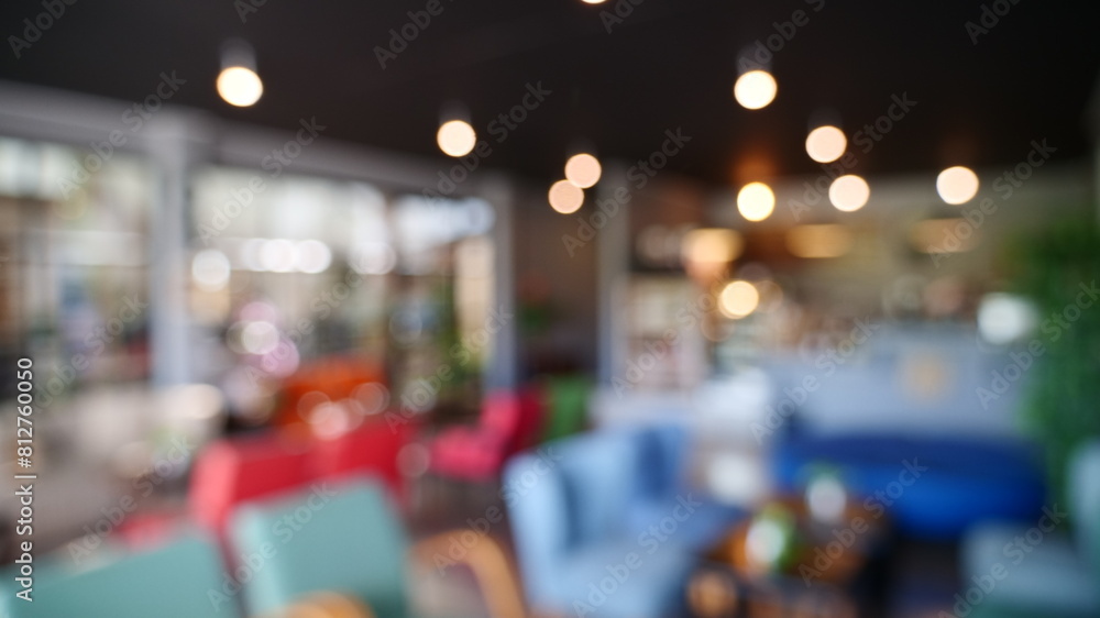 Blurry shopping mall background of store grocery. Blurred background shopping mall light bokeh business event retail store. Blur Convention hall center audience present display goods shelf products Blurry shopping mall background of store grocery. Blurred background shopping mall light bokeh business event retail store. Blur Convention hall center audience present display goods shelf products