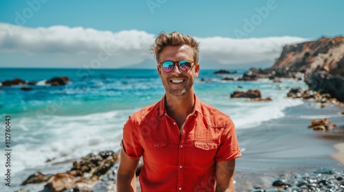Smiling Man by the Ocean