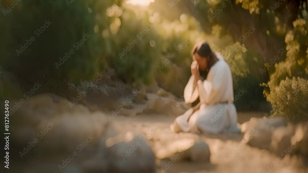 Jesus Kneeling Before Trees Generative AI Jesus Kneeling Before Trees Generative AI