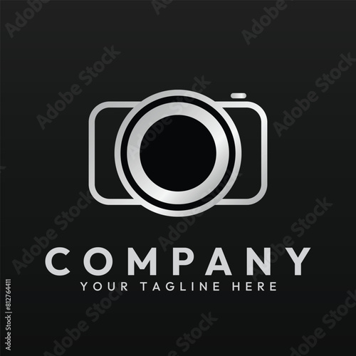 Minimal camera photo or photography logo vector