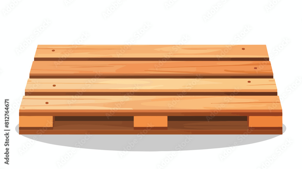 Angle view of wood pallet in flat vector illustrati