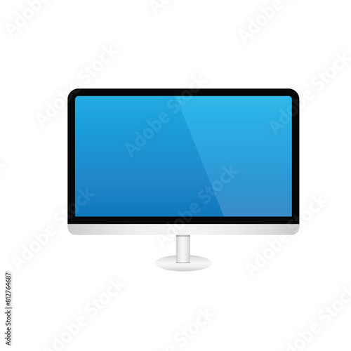 Clip art of monitor lcd with silver frame