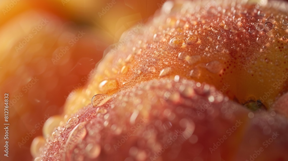 Close-up View of the Delicate Texture of an Apricot's Surface, Highlighting its Velvety Skin and Subtle Color Variations