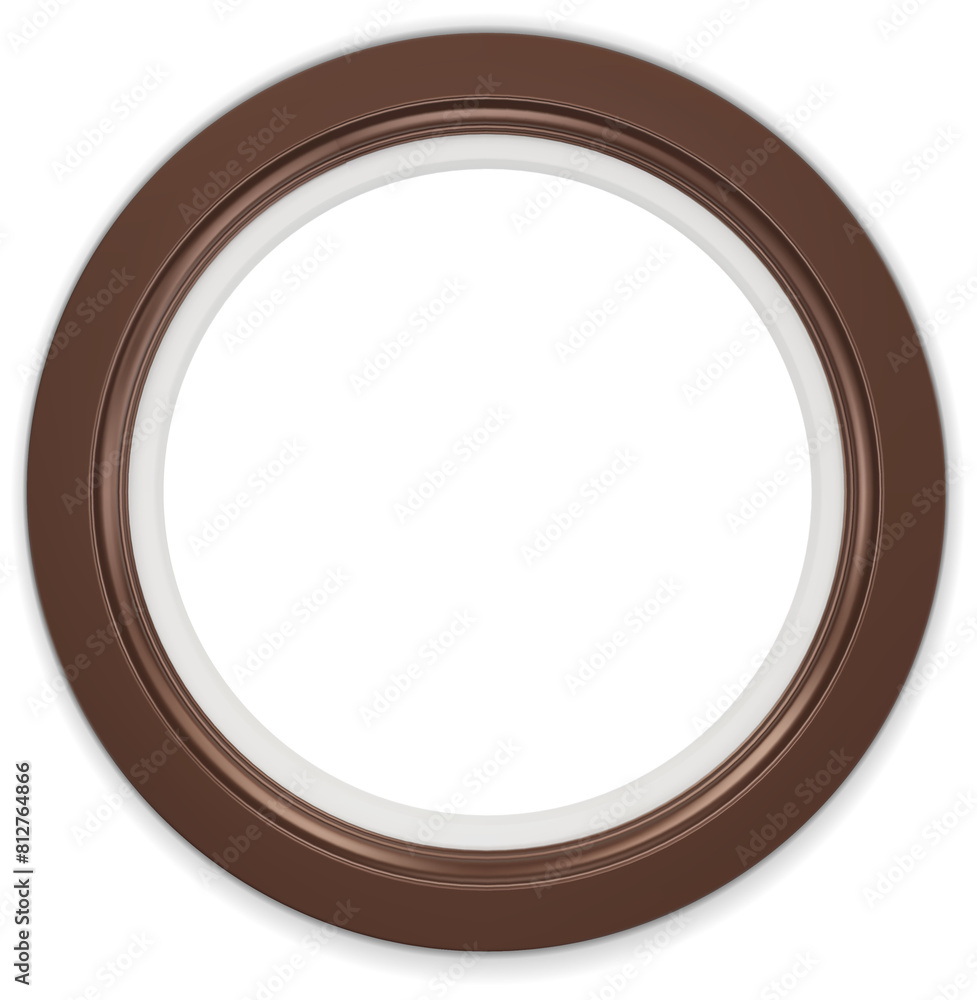Dark brown modern frame isolated on white background. Realistic circle frames mockup. Classic Photo wooden frame. Wood borders set for painting, poster, photo gallery. 3d png illustration. Dark brown modern frame isolated on white background. Realistic circle frames mockup. Classic Photo wooden frame. Wood borders set for painting, poster, photo gallery. 3d png illustration.