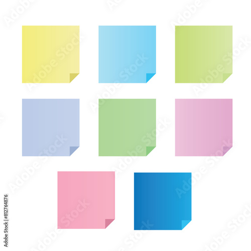 Sticky notes set of 8 notes in multiple colors