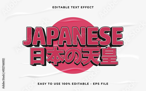 Japanese text means Japanese food editable text effect. Minimalist vector text effect.