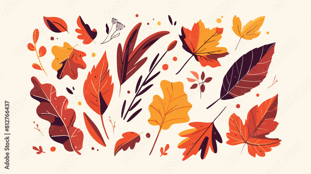 Autumn leaf hand drawn isolated vector illustration
