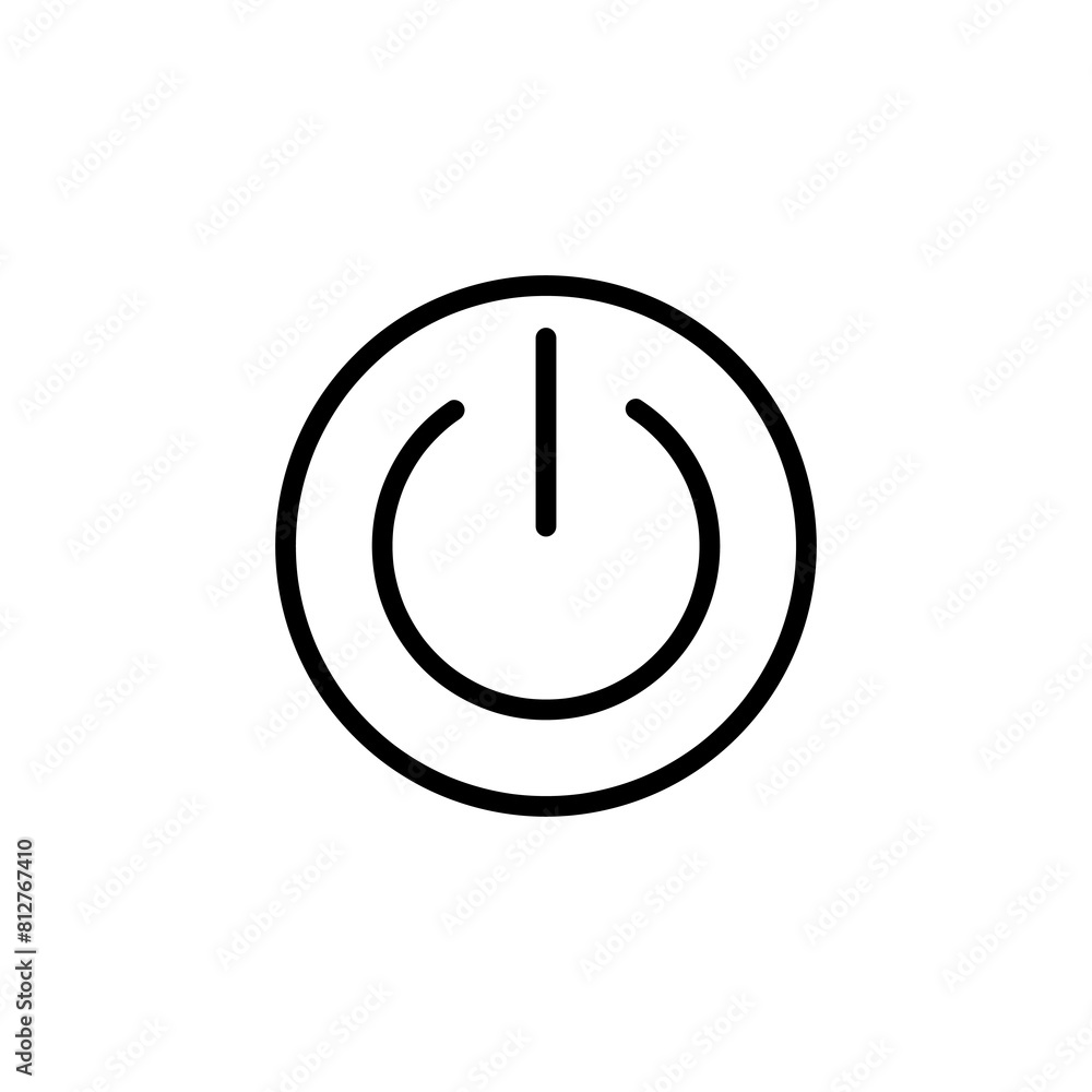 Power button line icon, outline Shutdown symbol on white background..eps Power button line icon, outline Shutdown symbol on white background..eps