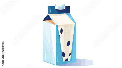 Back to school poster with milk box flat style illu
