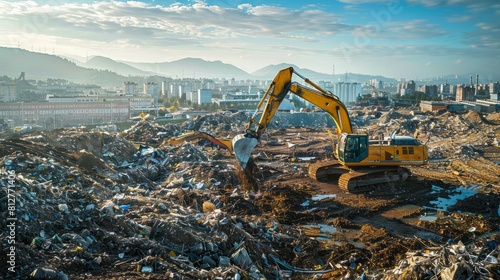 The Role of an Excavator in Streamlining Operations at a Large Waste Management Facility photo