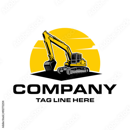 excavator company  logo vector image	

