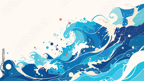 Banner or poster design with sea or ocean wave in m