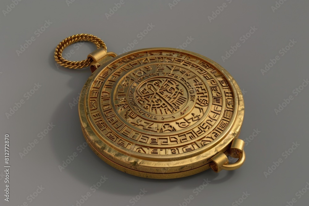 A luxurious gold clock with a chain around it. Perfect for time management concepts A luxurious gold clock with a chain around it. Perfect for time management concepts