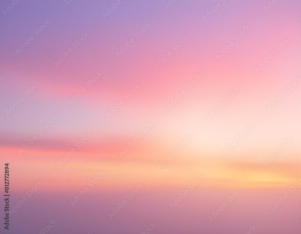 Realistic bright sunset, panoramic image, vector background