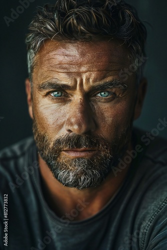 Brawny man portrait , high quality, high resolution