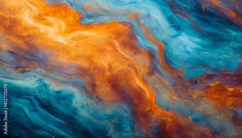 colorful orange and blue marble effect background