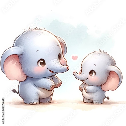 A baby elephant is holding a heart in its trunk