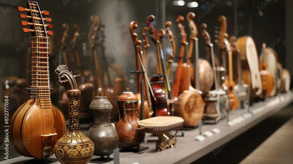 Naklejka premium A row of instruments prepared to produce melodies.