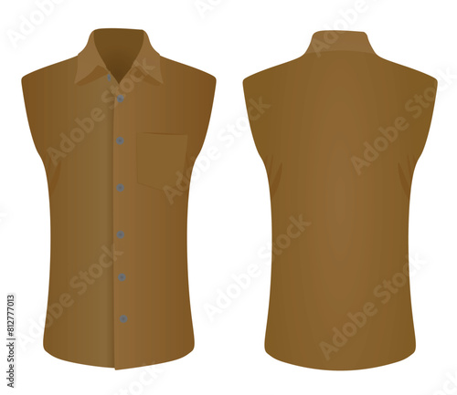 Brown sleeve less shirt. vector 